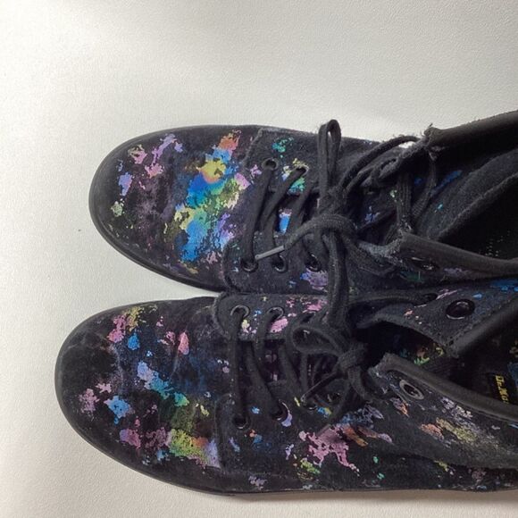 Dr Marten Sheridan rainbow suede boot Size 7 black and dyed blue & pink Unisex - Picture 10 of 10